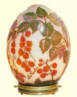 Art Nouveau Designs: Raspberry Egg Desk Top Lamp
